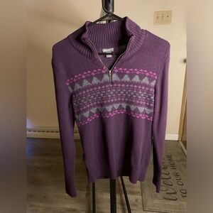 Eddie Bauer/ Women’s Small quarter zip sweater/ Dark Purple